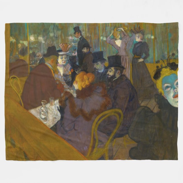 Toulouse-Lautrec - At the Rouge Fleece Blanket (Front (Horizontal))