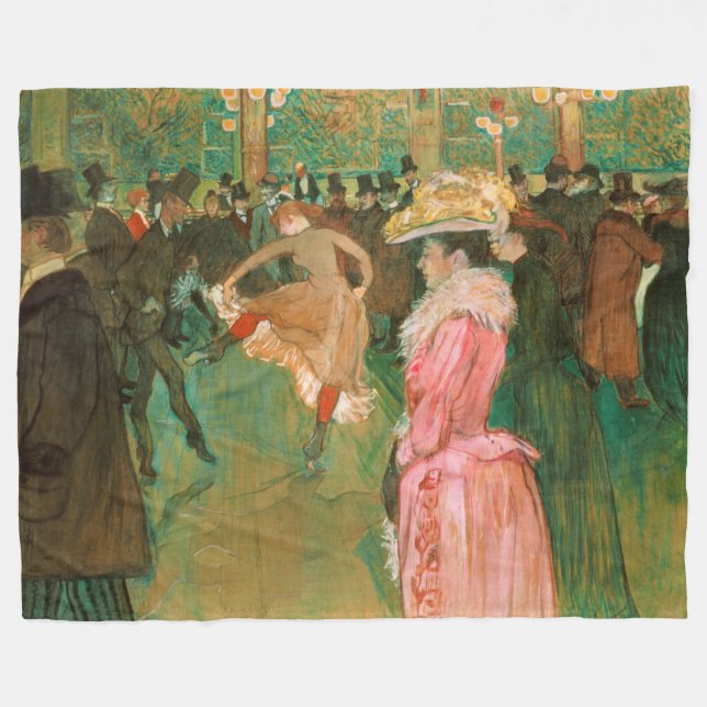 Toulouse-Lautrec - At the Rouge, The Dance Fleece Blanket (Front (Horizontal))