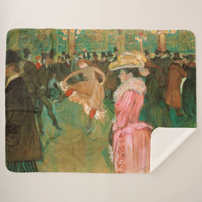 Toulouse-Lautrec - At the Rouge, The Dance Sherpa Blanket (Front (Horizontal))
