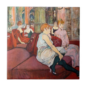 Toulouse-Lautrec - At the Salon, rue des Moulins Ceramic Tile