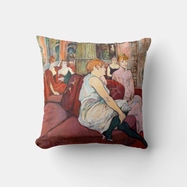 Toulouse-Lautrec - At the Salon, rue des Moulins Cushion (Front)