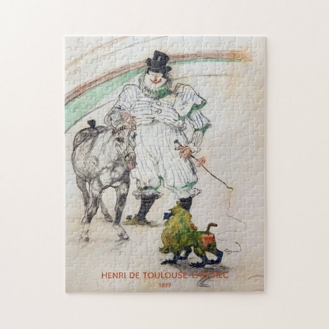 Toulouse-Lautrec, Circus Clown w Horse and Monkey Jigsaw Puzzle (Vertical)