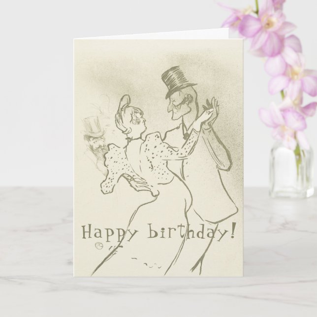 Toulouse Lautrec - Dancing Couple, Birthday Card (Orchid)