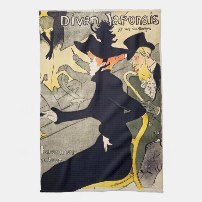 Toulouse-Lautrec - Divan Japonais Tea Towel (Vertical)