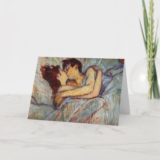 Toulouse-Lautrec In Bed The Kiss Greeting Card (Front)