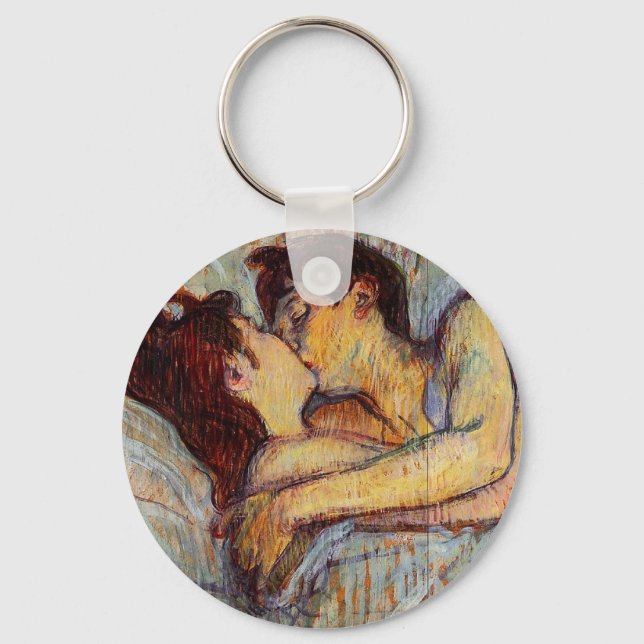 Toulouse-Lautrec In Bed The Kiss Keychain (Front)