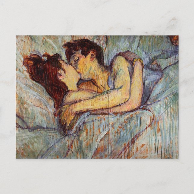 Toulouse-Lautrec In Bed The Kiss Postcard (Front)