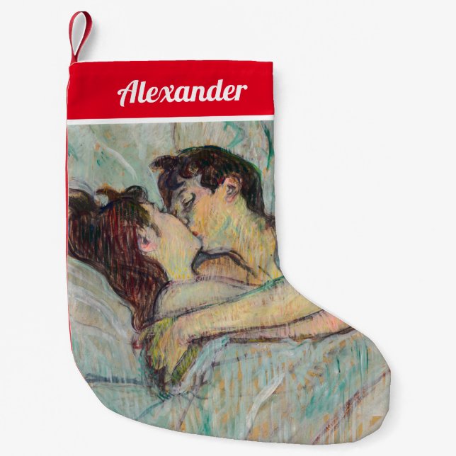 Toulouse-Lautrec - In Bed, The Kiss Small Christmas Stocking (Front)