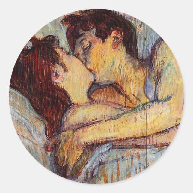 Toulouse-Lautrec In Bed The Kiss Stickers (Front)