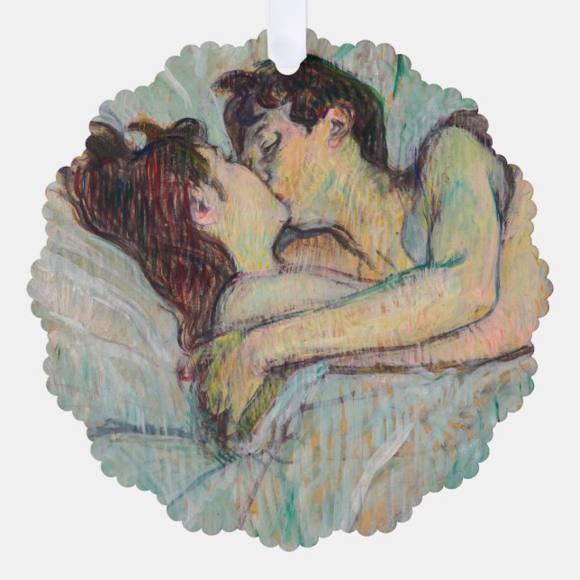 Toulouse-Lautrec - In Bed, The Kiss Tree Decoration Card (Front)
