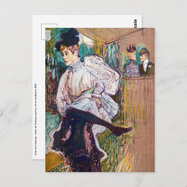 Toulouse-Lautrec - Jane Avril Dancing Postcard (Front/Back)