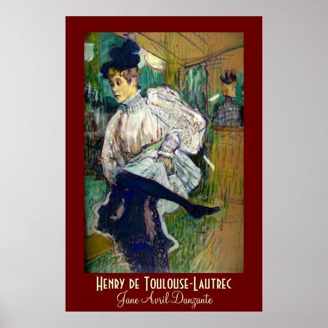 Toulouse-Lautrec: Jane Avril Danzante Poster (Front)