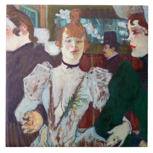 Toulouse-Lautrec - La Goulue Arriving at the Rouge Ceramic Tile