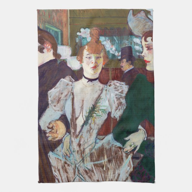 Toulouse-Lautrec - La Goulue Arriving at the Rouge Tea Towel (Vertical)