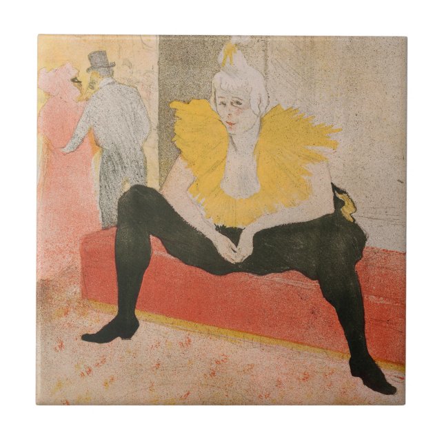 Toulouse-Lautrec - Mademoiselle Cha-u-kao Seated Ceramic Tile (Front)