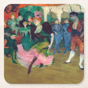 Toulouse-Lautrec - Marcelle Lender, Dancing Bolero Square Paper Coaster