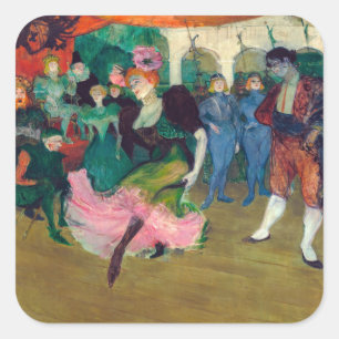 Toulouse-Lautrec - Marcelle Lender, Dancing Bolero Square Sticker