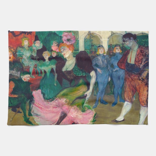 Toulouse-Lautrec - Marcelle Lender, Dancing Bolero Tea Towel (Horizontal)