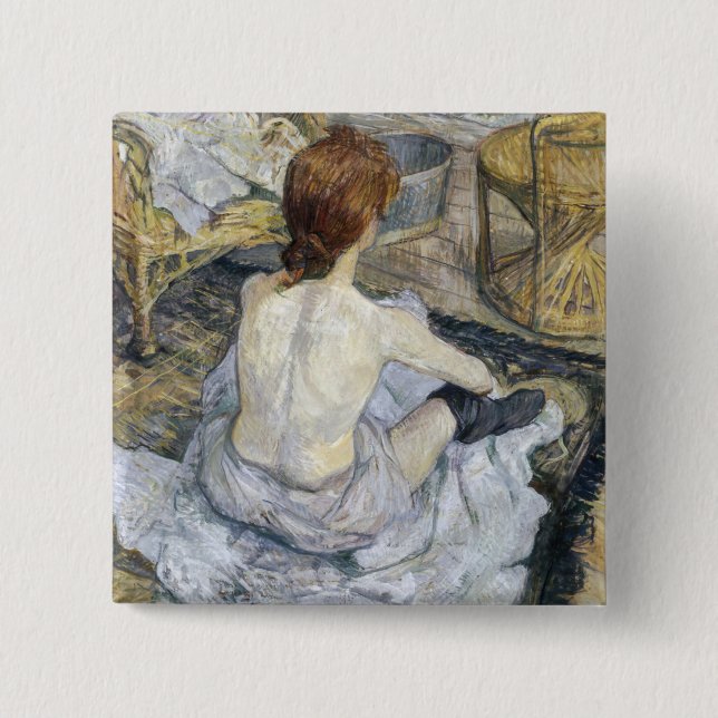 Toulouse-Lautrec - Rousse / Toilet 15 Cm Square Badge (Front)