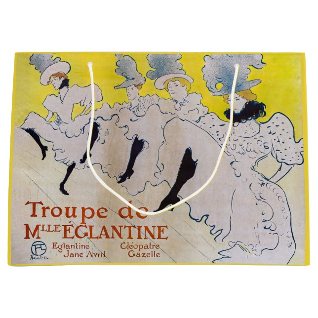 Toulouse-Lautrec - Troupe de Mlle Eglantine Large Gift Bag (Front)