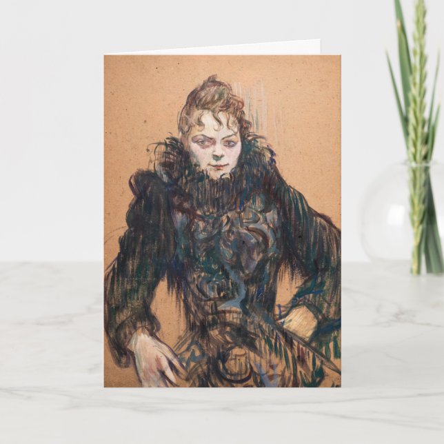 Toulouse-Lautrec - Woman with a Black Boa Card (Front)