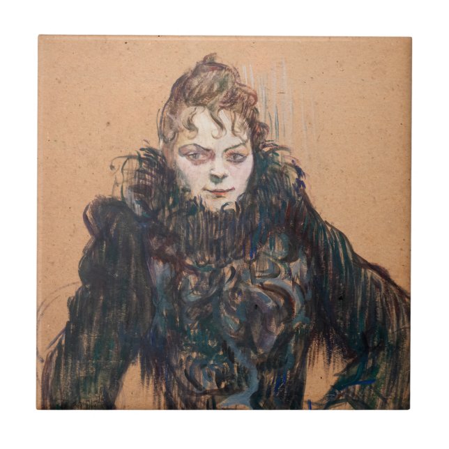 Toulouse-Lautrec - Woman with a Black Boa Ceramic Tile (Front)