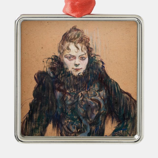 Toulouse-Lautrec - Woman with a Black Boa Metal Ornament (Front)