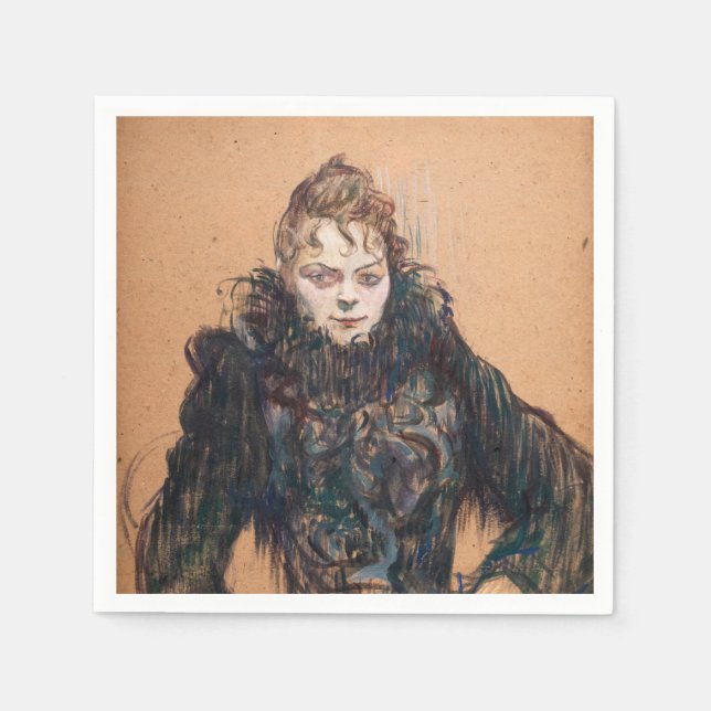 Toulouse-Lautrec - Woman with a Black Boa Napkin (Front)