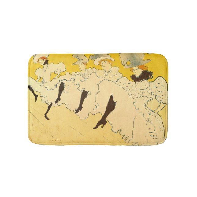 Toulouse Lautrec Yellow Dancing Girl Poster Bath Mat (Front)
