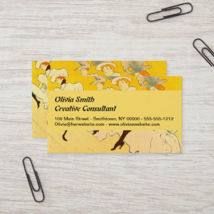 Toulouse Lautrec Yellow Dancing Girl Poster Business Card