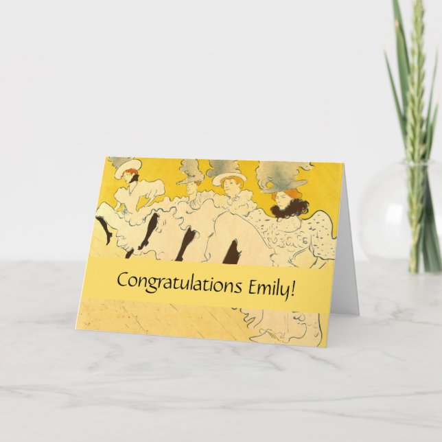 Toulouse Lautrec Yellow Dancing Girl Poster Card (Front)