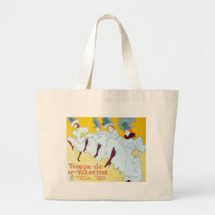 Toulouse Lautrec Yellow Dancing Girl Poster Large Tote Bag