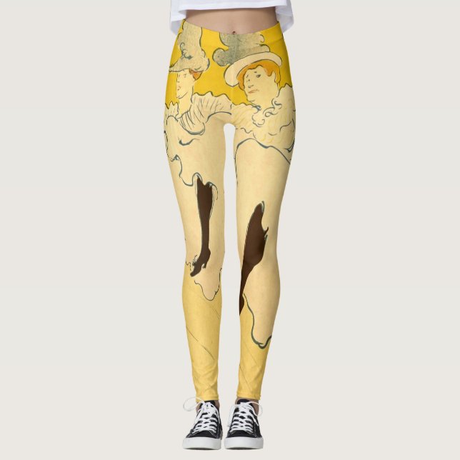 Toulouse Lautrec Yellow Dancing Girl Poster Leggings (Front)