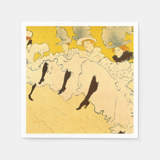 Toulouse Lautrec Yellow Dancing Girl Poster Napkin (Front)