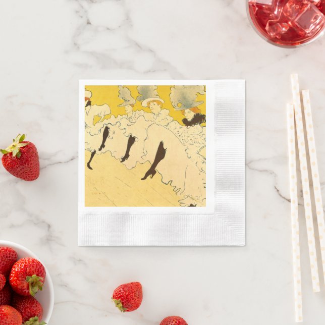 Toulouse Lautrec Yellow Dancing Girl Poster Napkin (Insitu)