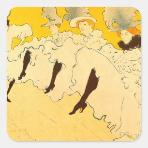 Toulouse Lautrec Yellow Dancing Girl Poster Square Sticker