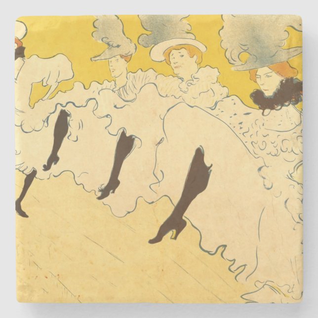 Toulouse Lautrec Yellow Dancing Girl Poster Stone Coaster (Front)