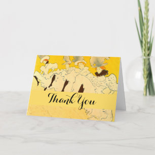 Toulouse Lautrec Yellow Dancing Girl Poster Thank You Card