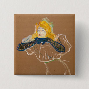 Toulouse-Lautrec - Yvette Guilbert Singing 15 Cm Square Badge