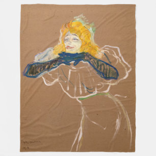 Toulouse-Lautrec - Yvette Guilbert Singing Fleece Blanket