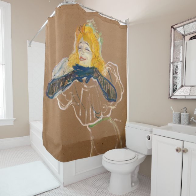 Toulouse-Lautrec - Yvette Guilbert Singing Shower Curtain (In Situ)