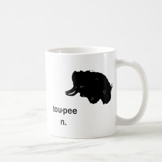 Toupee cup. coffee mug