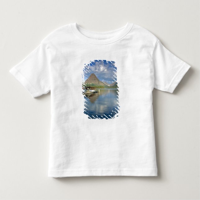 Tour Boat Docked at Two Medicine Lake in Glacier Toddler T-Shirt (Front)