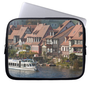 Tour boat in Little Venice and River Regnitz Laptop Sleeve