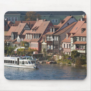 Tour boat in Little Venice and River Regnitz Mouse Pad