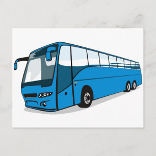 tour bus coach transport postcard