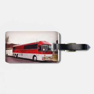 Tour bus leather tag luggage