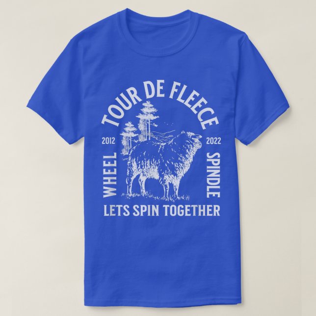 Tour de Fleece Fibre for Spinning Wheels Handspinn T-Shirt (Design Front)