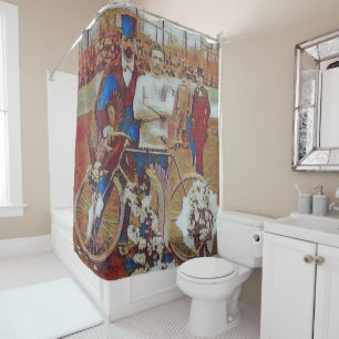 Tour De France 1903 Winner Maurice Garin Digital Shower Curtain