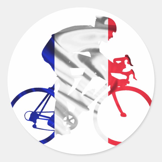 Tour de france cyclist classic round sticker (Front)